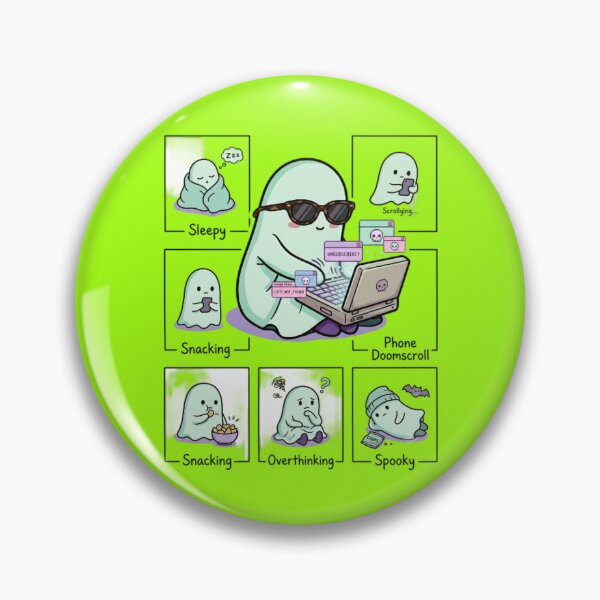 Item preview, Ghost Daily Routine Mood Board - Cute Introvert Humor Meme designed and sold by LUKOWEAR.
