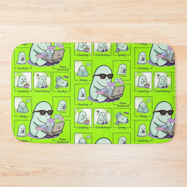 Item preview, Ghost Daily Routine Mood Board - Cute Introvert Humor Meme designed and sold by LUKOWEAR.
