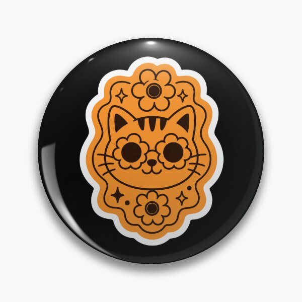 Item preview, Cute Kawaii Orange Cat Retro Flower Power Kitten designed and sold by Vision Crafted.