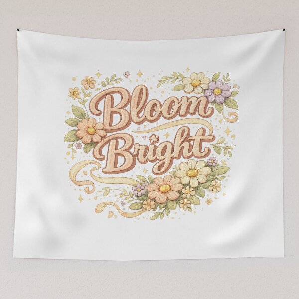 Item preview, Bloom Bright Cottagecore Floral Botanical Pastel Quote Art Design designed and sold by inkoutninja.