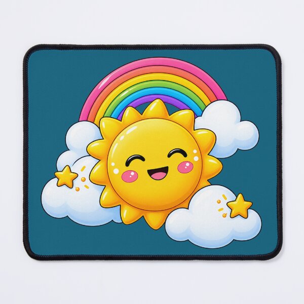 Item preview, Happy Little Sunshine Rainbow and Stars Kawaii Cute Sun designed and sold by SeJaa.