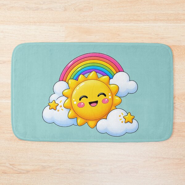 Item preview, Happy Little Sunshine Rainbow and Stars Kawaii Cute Sun designed and sold by SeJaa.