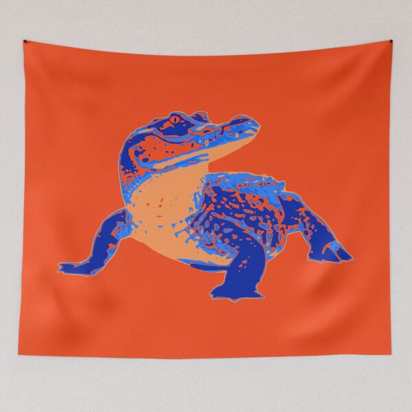 Item preview, Psychedelic Orange and Blue Gator with Head Up designed and sold by Karate Octopus.