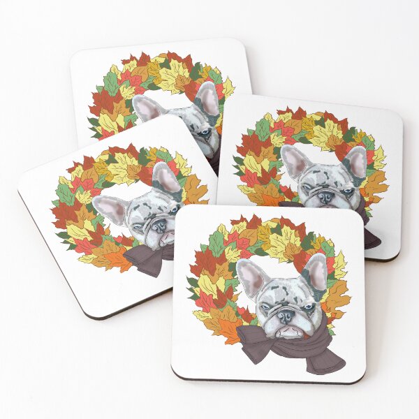 Item preview, French Bulldog in Autumn with Scarf designed and sold by KateQR.