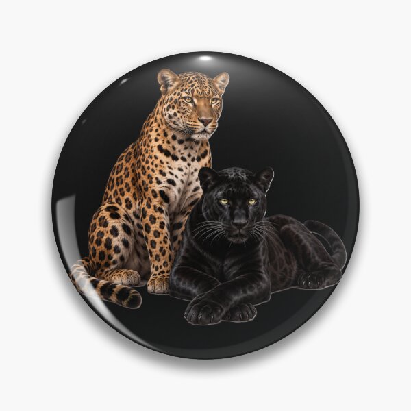 Item preview, Leopard & Black Panther Duo – Wild Cat Luxury Aesthetic Wildlife Sticker designed and sold by AstraDrip Studio.