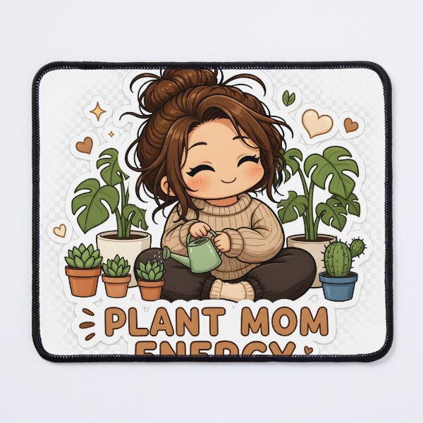 Item preview, Plant Mom Energy Cute Sticker designed and sold by CozyMugArt.