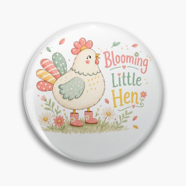 Item preview, Blooming Little Hen Cute Spring Chicken Floral Cottagecore Art Design designed and sold by inkoutninja.