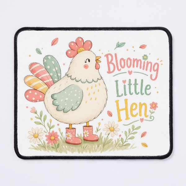 Item preview, Blooming Little Hen Cute Spring Chicken Floral Cottagecore Art Design designed and sold by inkoutninja.