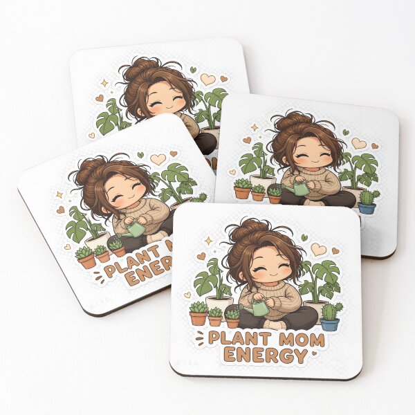 Item preview, Plant Mom Energy Cute Sticker designed and sold by CozyMugArt.
