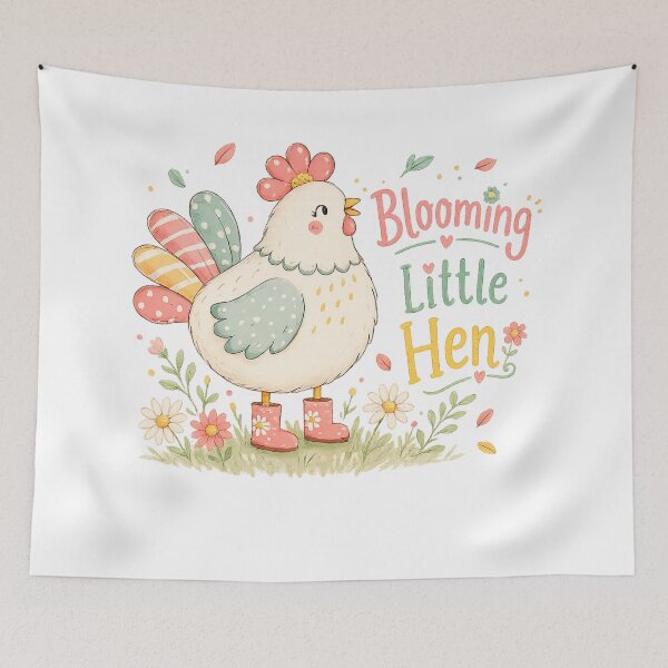 Item preview, Blooming Little Hen Cute Spring Chicken Floral Cottagecore Art Design designed and sold by inkoutninja.