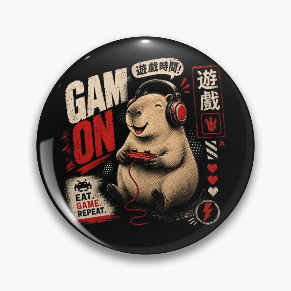 Item preview, Capybara Gamer Gam On Eat Game Repeat Video Game 遊戲時間 遊戲 designed and sold by JonesFlora2025.