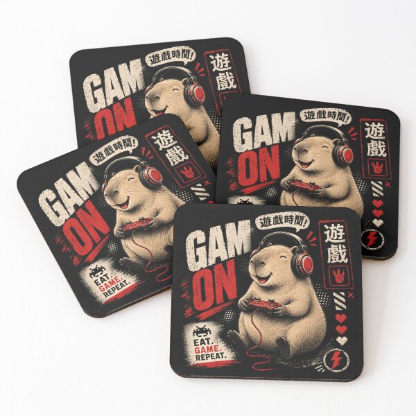 Item preview, Capybara Gamer Gam On Eat Game Repeat Video Game 遊戲時間 遊戲 designed and sold by JonesFlora2025.