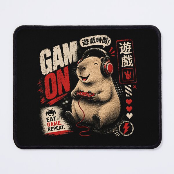 Item preview, Capybara Gamer Gam On Eat Game Repeat Video Game 遊戲時間 遊戲 designed and sold by JonesFlora2025.