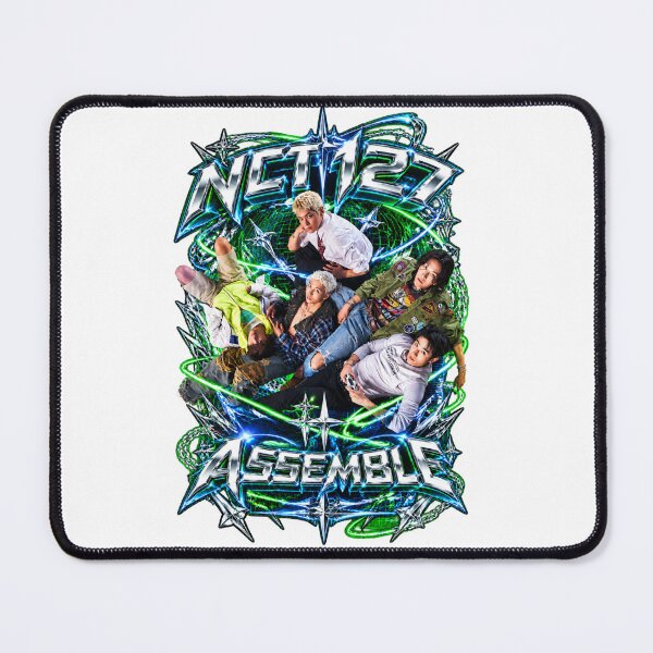 Item preview, NCT 127 Group Blingy Electric Green Tribal Chrome Graphic designed and sold by Valeree Store.