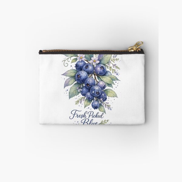 Item preview, Fresh Picked Blue Blueberry Botanical Watercolor Cottagecore Art Design Print designed and sold by inkoutninja.