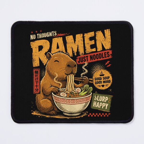 Item preview, Capybara No Thoughts Ramen Just Noodles Slurp Happy Animal Lover Foodie designed and sold by JonesFlora2025.