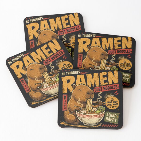 Item preview, Capybara No Thoughts Ramen Just Noodles Slurp Happy Animal Lover Foodie designed and sold by JonesFlora2025.