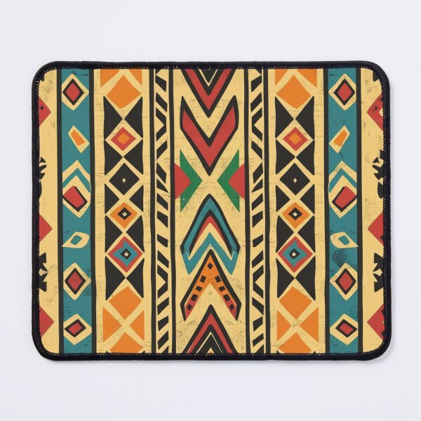 Item preview, Polynesian Mix Tonga Geometric Pattern Terracotta Ochre Turquoise designed and sold by GrinGalore.