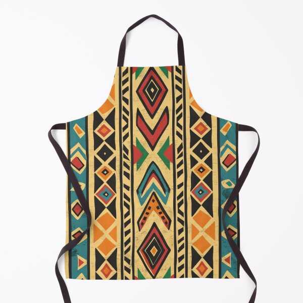 Item preview, Polynesian Mix Tonga Geometric Pattern Terracotta Ochre Turquoise designed and sold by GrinGalore.