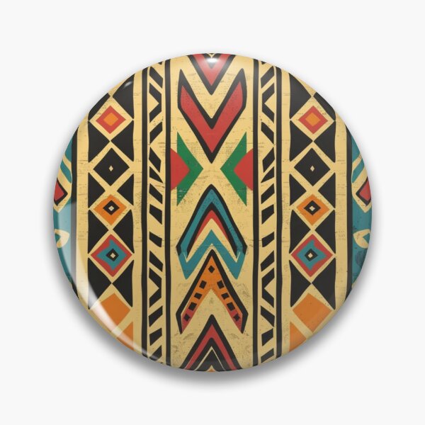 Item preview, Polynesian Mix Tonga Geometric Pattern Terracotta Ochre Turquoise designed and sold by GrinGalore.
