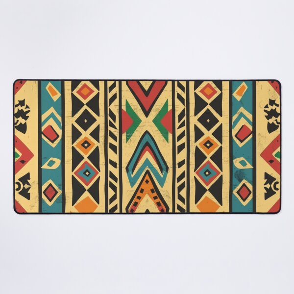 Item preview, Polynesian Mix Tonga Geometric Pattern Terracotta Ochre Turquoise designed and sold by GrinGalore.