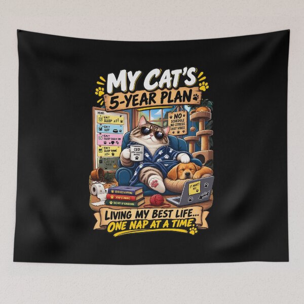 Item preview, My Cat's 5 Year Plan Funny Cat designed and sold by Dmo3HarkoArt.
