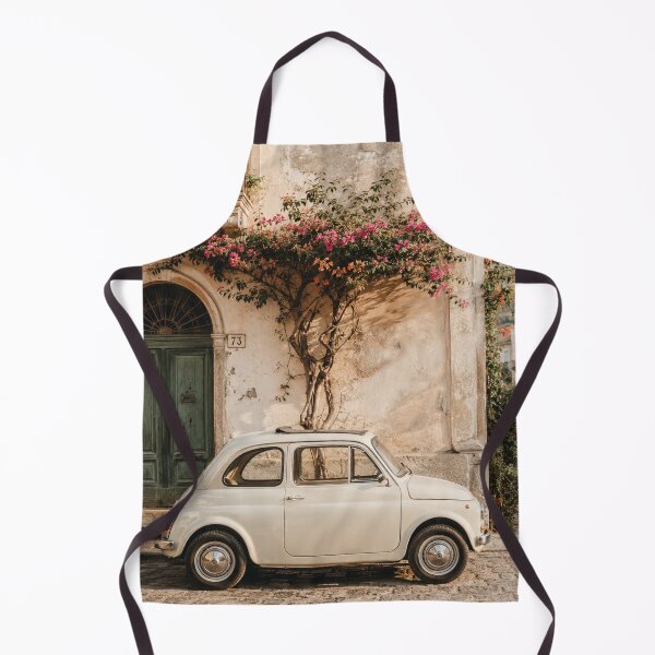 Item preview, Italian Street with Vintage Car and Pink Flowers designed and sold by Soul & Nature Studio.