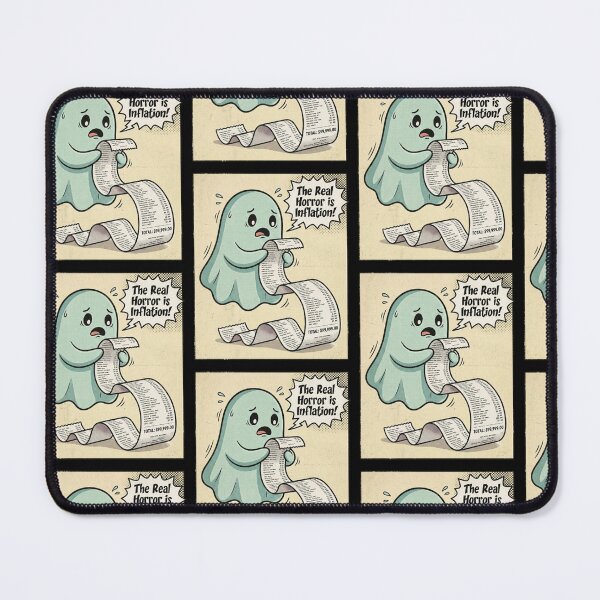 Item preview, The Real Horror Is Inflation - Funny Vintage Comic Ghost Meme designed and sold by LUKOWEAR.