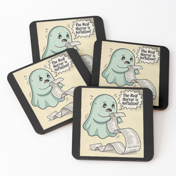 Item preview, The Real Horror Is Inflation - Funny Vintage Comic Ghost Meme designed and sold by LUKOWEAR.