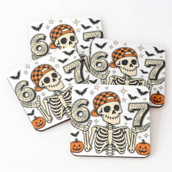 Item preview, Cool Skeleton Wearing Cap Holding Number 67 Halloween Graphic designed and sold by Derekquie.