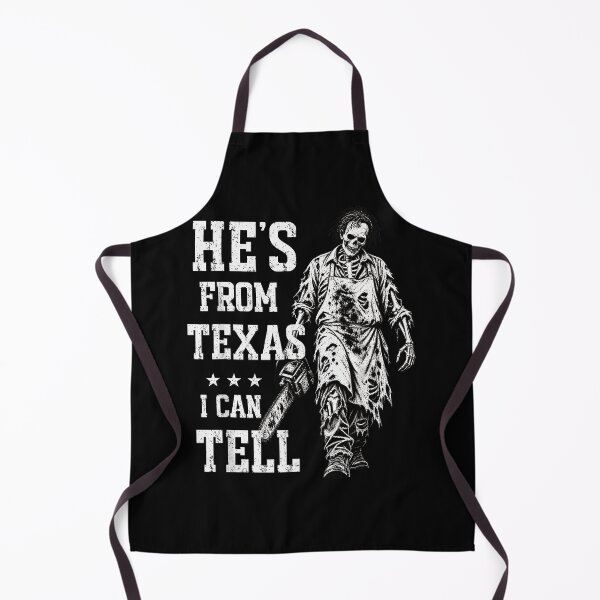 Item preview, Hes From Texas I Can Tell Chainsaw Skeleton Halloween Horror designed and sold by DaveBevitt.