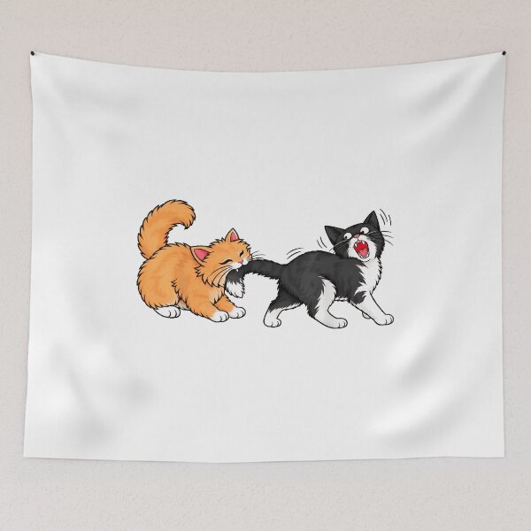 Item preview, Cat Biting Cat Butt Funny Cat Meme Humor designed and sold by Dmo3HarkoArt.
