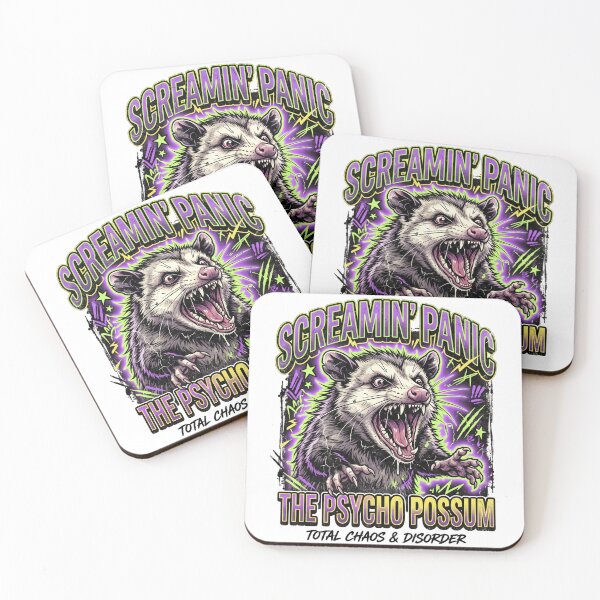 Item preview, Screamin' Panic The Psycho Possum – Crazy Horror Possum Retro Graphic designed and sold by LOVEARTDESIGN.
