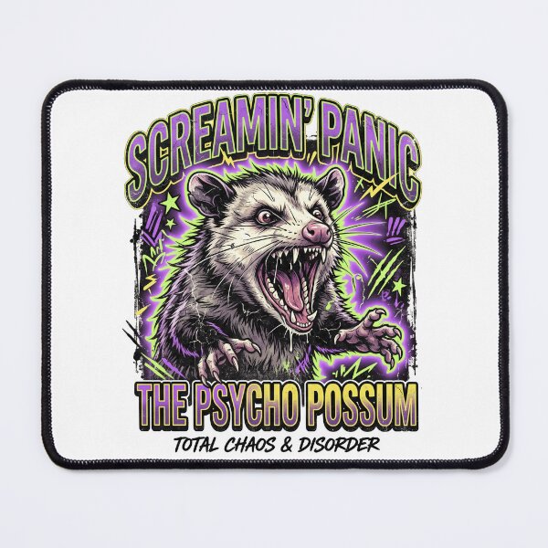 Item preview, Screamin' Panic The Psycho Possum – Crazy Horror Possum Retro Graphic designed and sold by LOVEARTDESIGN.