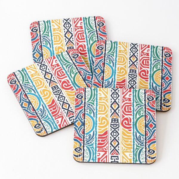 Item preview, Polynesian Mix Maori Geometric Tribal Pattern Primary Colors designed and sold by GrinGalore.