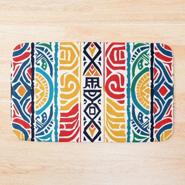 Item preview, Polynesian Mix Maori Geometric Tribal Pattern Primary Colors designed and sold by GrinGalore.