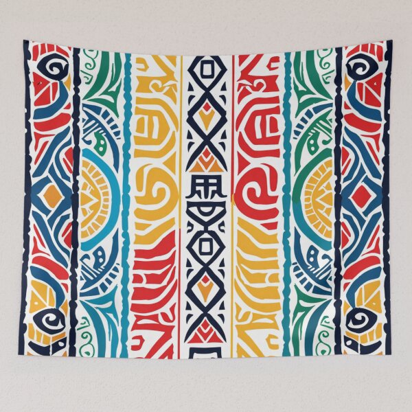 Item preview, Polynesian Mix Maori Geometric Tribal Pattern Primary Colors designed and sold by GrinGalore.