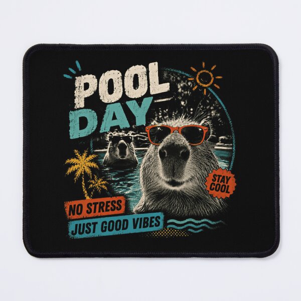 Item preview, Pool Day No Stress Just Good Vibes Stay Cool Capybara Summer Vacation designed and sold by JonesFlora2025.