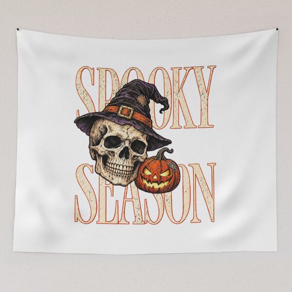 Item preview, Spooky Season Skull With Witch Hat And Pumpkin Vintage designed and sold by Derekquie.