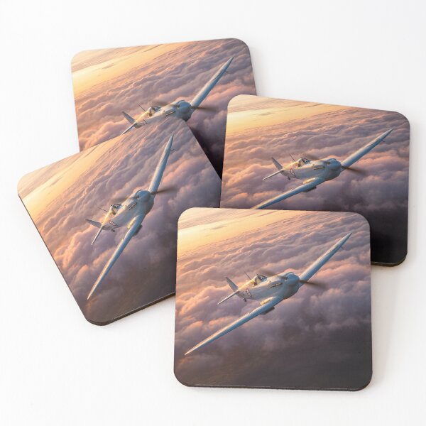Item preview, Spitfire Prototype Sunset Clouds Illustration designed and sold by Airpower Art.