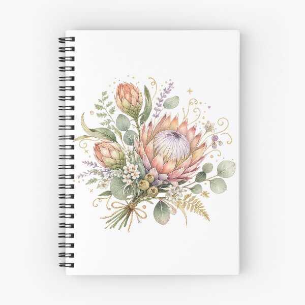 Item preview, Protea Bouquet Watercolor Botanical Cottagecore Floral Garden Art Design designed and sold by inkoutninja.