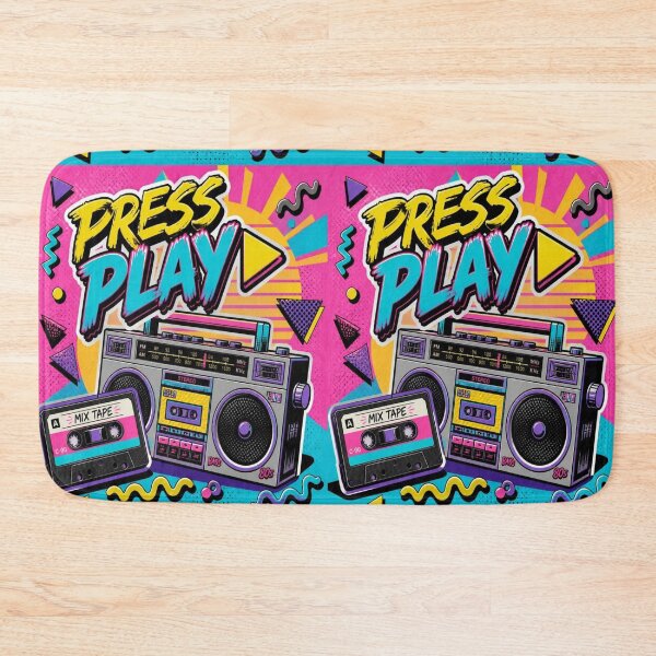 Item preview, Press Play 80s 90s Retro Boombox Mixtape designed and sold by creativerooney.