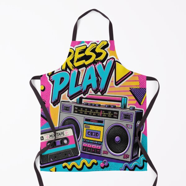 Item preview, Press Play 80s 90s Retro Boombox Mixtape designed and sold by creativerooney.
