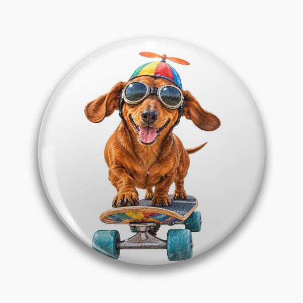Item preview, Skateboarding Dachshund with Goggles and a Propeller Hat designed and sold by Russell Thorne.