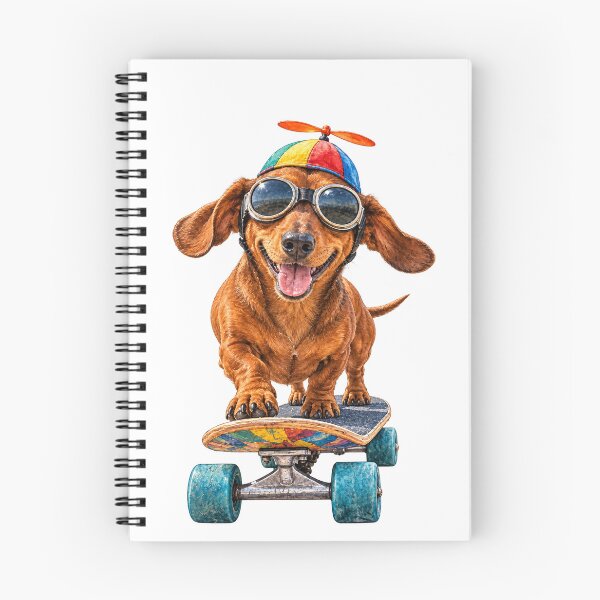 Item preview, Skateboarding Dachshund with Goggles and a Propeller Hat designed and sold by Russell Thorne.