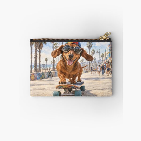 Item preview, Skateboarding Dachshund with Goggles and a Propeller Hat designed and sold by Russell Thorne.