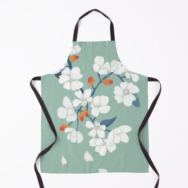 Item preview, White Cherry Blossom Mint Floral Art Gift for Nature Lovers designed and sold by LafinaArt.