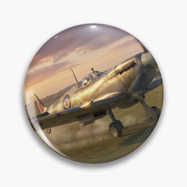 Item preview, Spitfire Grass Airfield Sunrise Takeoff Illustration designed and sold by Airpower Art.