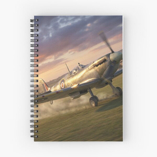 Item preview, Spitfire Grass Airfield Sunrise Takeoff Illustration designed and sold by Airpower Art.