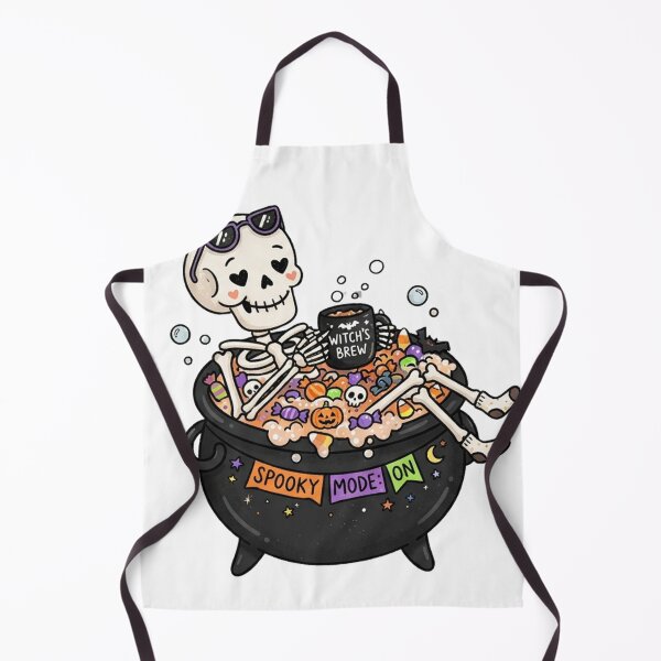 Item preview, Spooky Mode On – Funny Skeleton Cauldron Hot Tub Halloween Design designed and sold by CreativeNest Prints.